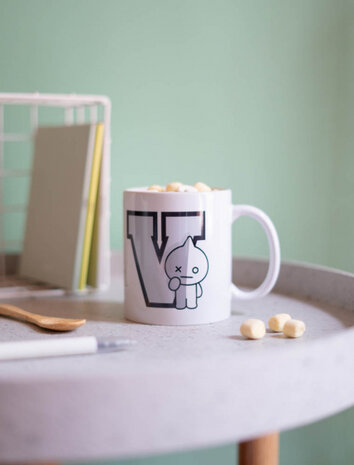 mok BT21 Van junior 300 ml keramiek wit/zwart