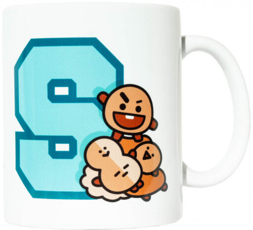 mok BT21 Shooky junior 300 ml keramiek wit/blauw