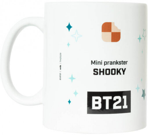 mok BT21 Shooky junior 300 ml keramiek wit/blauw