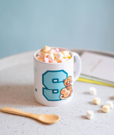 mok BT21 Shooky junior 300 ml keramiek wit/blauw