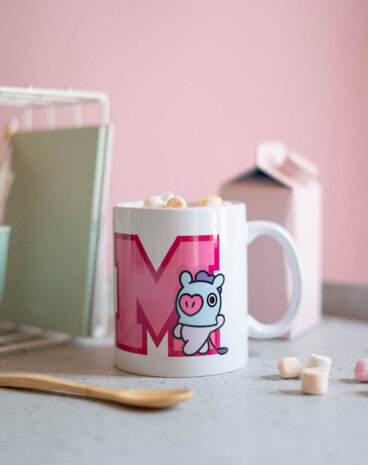 mok BT21 Mang junior 300 ml keramiek wit/roze