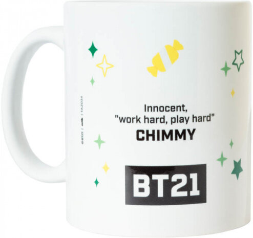 mok BT21 Cimmy junior 300 ml keramiek wit/groen/geel