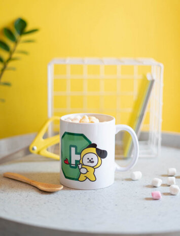 mok BT21 Cimmy junior 300 ml keramiek wit/groen/geel