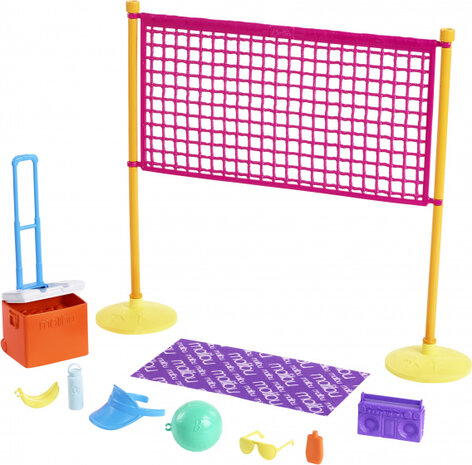 beachvolleybalset Loves The Ocean roze/blauw 4-delig