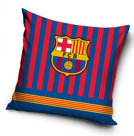 kussen junior 40 x 40 cm polyester blauw/rood