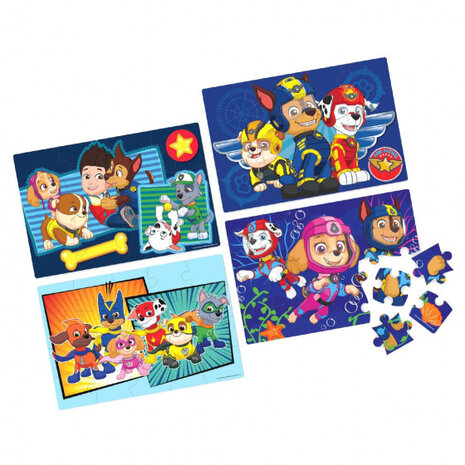 legpuzzels Paw Patrol 22,8 cm hout blauw 4 stuks