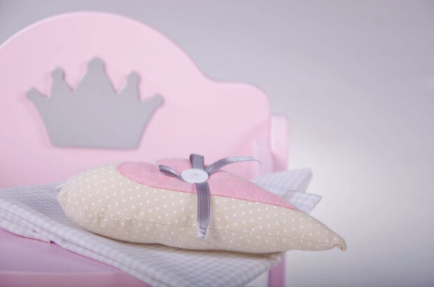 poppenstoel Princess Sophie junior hout 42 cm roze/zilver