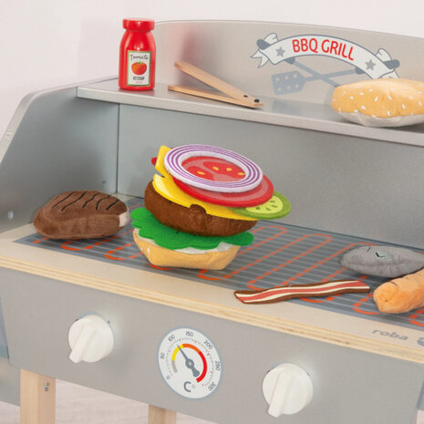 speelgoedbarbecue junior 71 x 70,5 cm hout 16-delig
