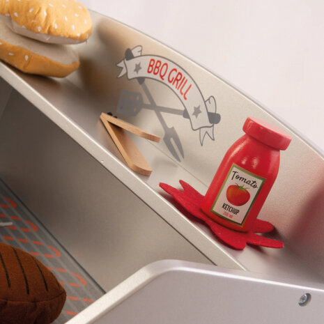 speelgoedbarbecue junior 71 x 70,5 cm hout 16-delig
