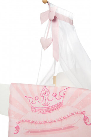 poppenbed meisjes 52 x 30 x 60 cm hout/polyester wit/roze