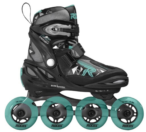 inline skates Moody Tif 82A zwart/aqua maat 36-40