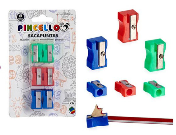 puntenslijpers groen/rood/blauw 6 stuks