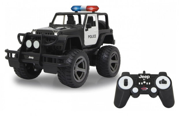 politiewagen RC Jeep Wrangler 34 x 20 cm 1:12 zwart