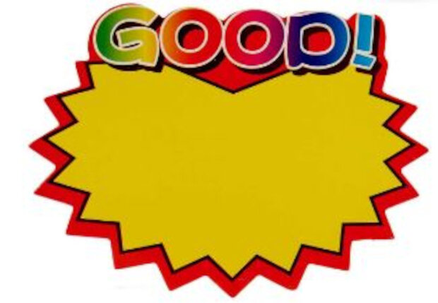 promotieposter&nbsp;Good 9 cm geel 10 stuks