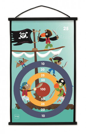 dartset Pirate junior 38 x 60 cm blauw/zwart 7-delig