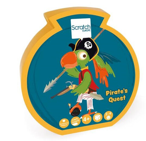 kaartspel Pirate junior 12,5 x 12 cm karton blauw/geel
