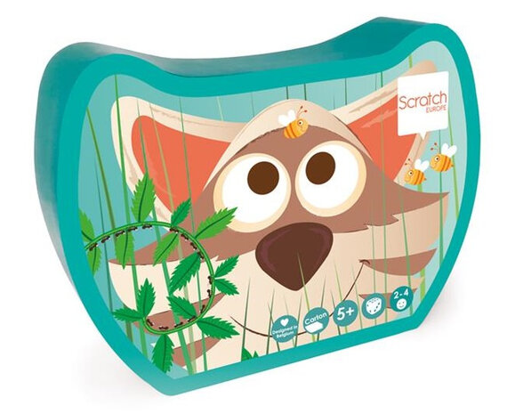 kaartspel Raccoon junior 14 x 10 cm karton blauw