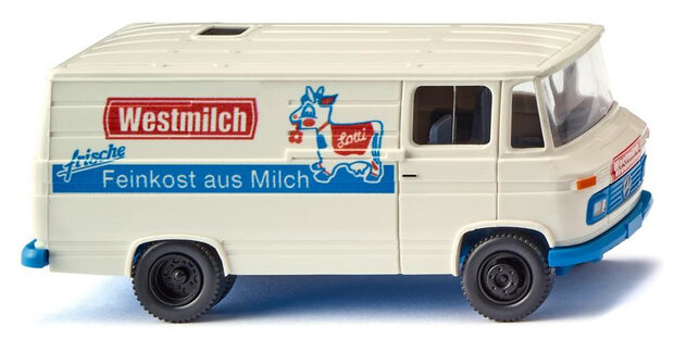 Mercedes-Benz L 406 minivan &#039;Westmilch&#039; 1:87 cr&egrave;me