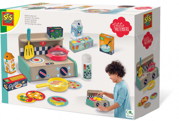 speelkeuken Petits Pretenders junior hout 15-delig