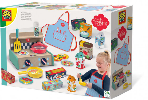mega-keukenset Petit Pretenders junior hout 23-delig