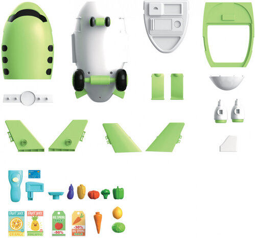 supermarkt vliegtuig junior 43 x 25 cm groen/wit 32-delig