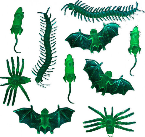 insecten glow-in-the-dark junior groen10 stuks