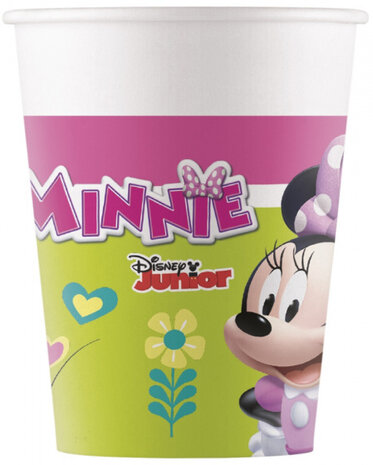 bekers Minnie Mouse junior 200 ml karton roze 8 stuks