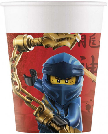 bekers Ninjago junior 200 ml 8 cm karton rood 8 stuks