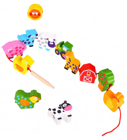 speelset boerderijdieren junior 31 cm hout 13-delig