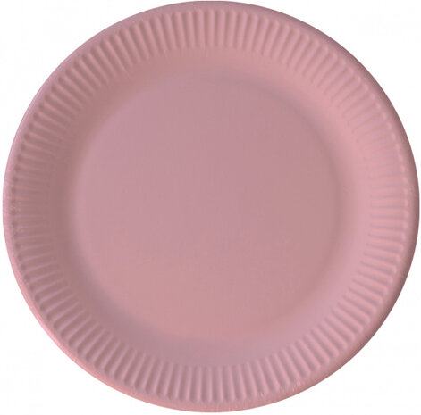 borden 23 cm karton roze 8 stuks