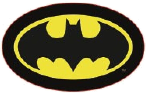kussen Batman junior 38 x 24 cm polyester zwart/geel