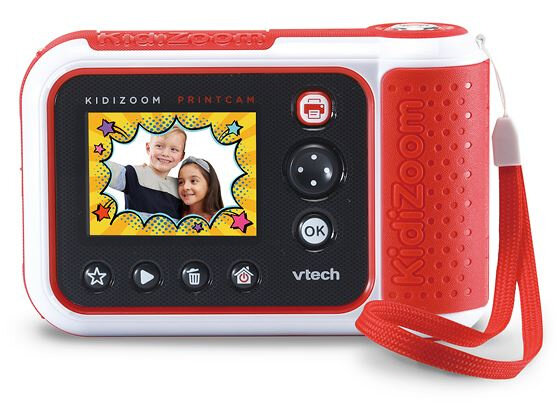 camera KidiZoom Print junior 13,4 cm rood/wit 2-delig