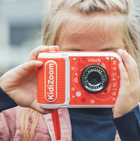 camera KidiZoom Print junior 13,4 cm rood/wit 2-delig