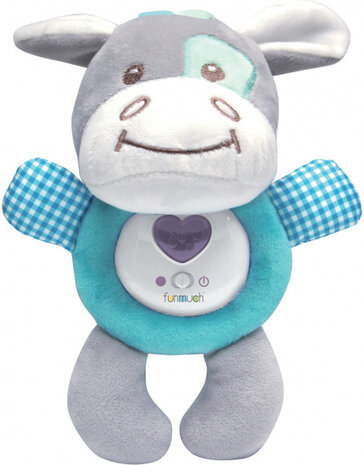 nachtlampje knuffelkoe junior polyester grijs/blauw