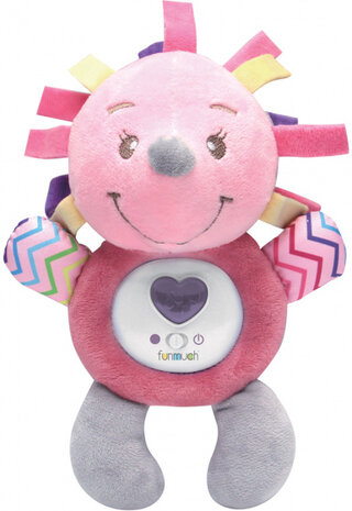 nachtlampje knuffelegel junior polyester roze/grijs