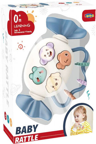 muziekrammelaar junior 14 x 21,5 cm blauw/wit