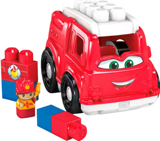 brandweerwagen Mega Bloks 27,9 cm rood 6-delig