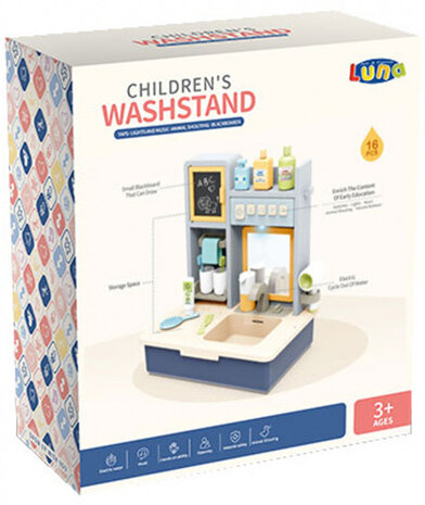 wastafel junior 32 x 14,8 x 36 cm blauw 16-delig