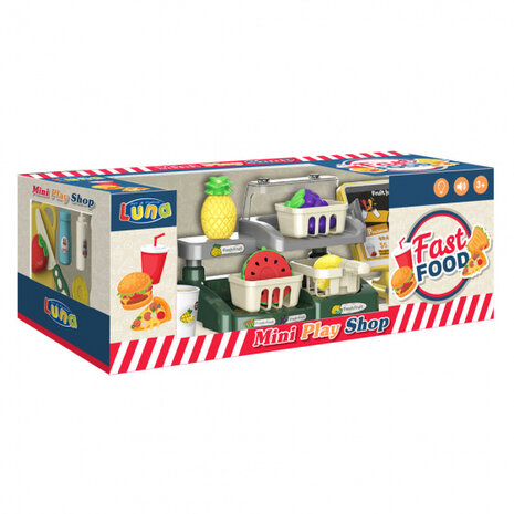 speelgoedwinkel Fruit &amp; Juice Counter 35 x 15 cm 28-delig