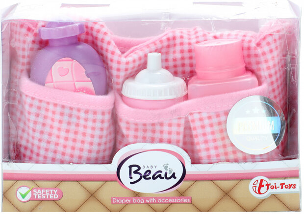 luiertas Beau poppen junior polyester roze 7-delig