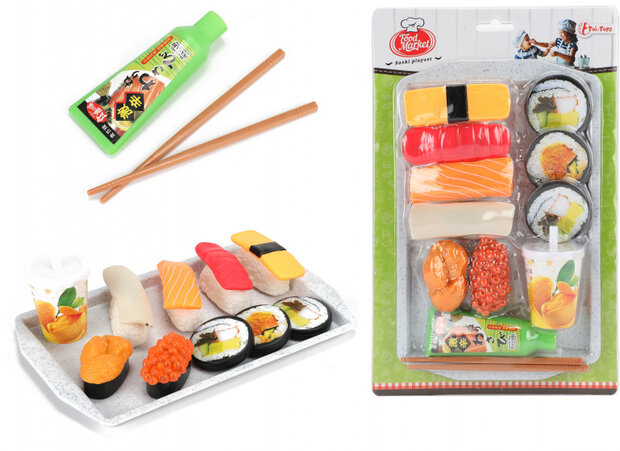 speelset Food Market sushi junior 28,5 cm 14-delig