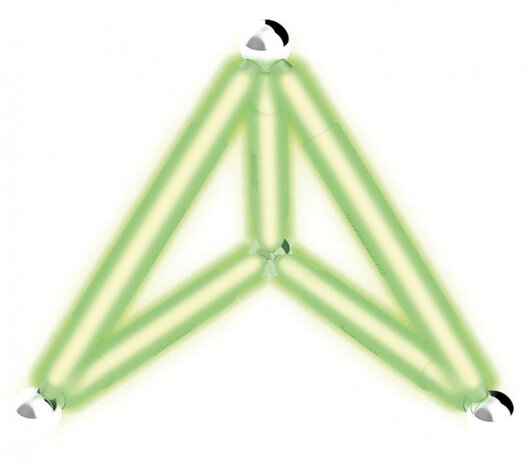 magneetspeelgoed Glowstix staal groen/geel 10-delig