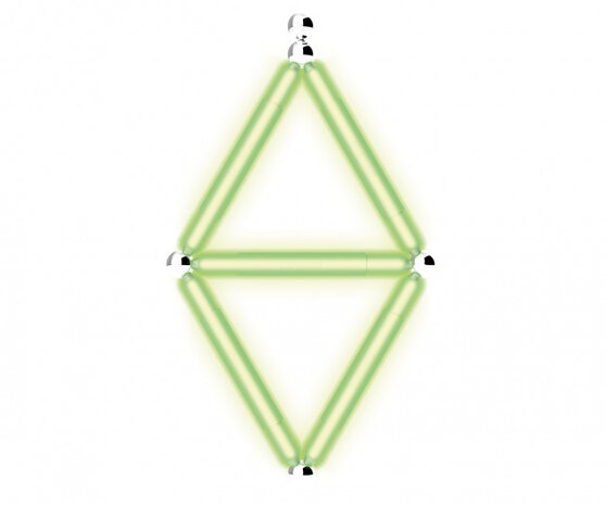 magneetspeelgoed Glowstix staal groen/geel 10-delig
