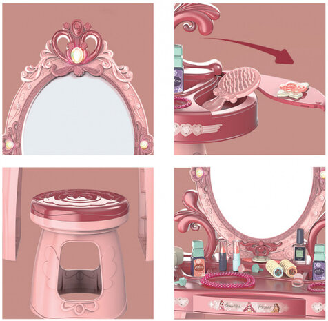 kaptafel Beauty meisjes 44 x 76 x 24,5 cm roze 3-delig