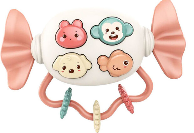 muziekrammelaar junior 14 x 21,5 cm roze/wit