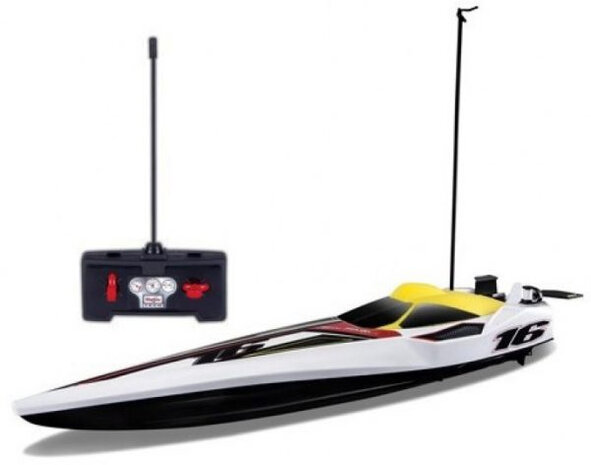 speedboot Rc Hydro Blaster junior 34 cm geel/wit 2-delig