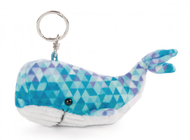 sleutelhanger Atlantic Friends walvis 10 cm pluche blauw