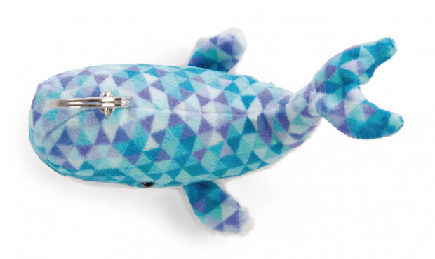 sleutelhanger Atlantic Friends walvis 10 cm pluche blauw