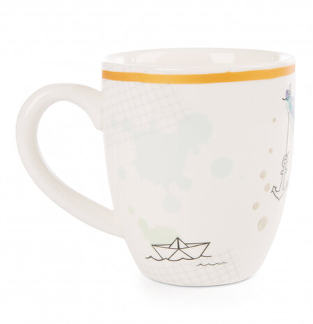 walvismok Atlantic Friends 410 ml porselein wit/blauw