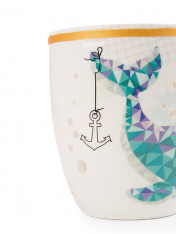 walvismok Atlantic Friends 410 ml porselein wit/blauw
